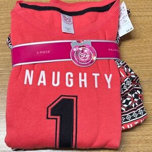 SO Red and Black Naughty Woman’s Pajama Set Size XL
